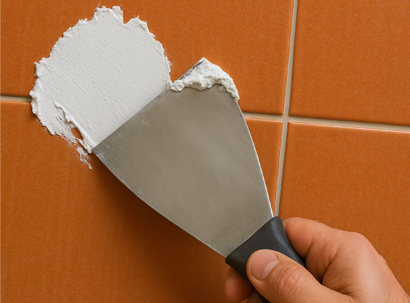 Revestimiento decorativo en el suelo de un restaurante decorado con tonos claros y diseñado con techos altos